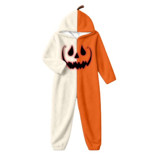 Halloween Pajamas Women Pumpkin Face Onesies Fall Winter Cozy Loungewear - image 4