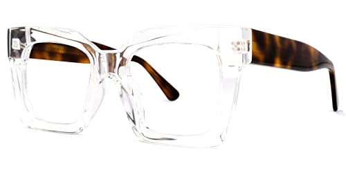 VOOGLAM Stylish Square Blue Light Reading Glasses For Women Men Anti Eyestrain Dry Eyes Readers Pacheco 1.75 Reading Glasses