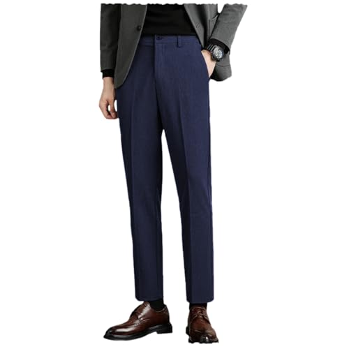 Men's Pants Classic Fit Flat Front Pants Casual Business Pants Stretch Dress Pant