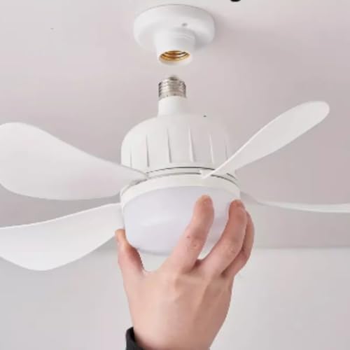 Ventilador e Luminária de Teto com Lâmpada Encaixe E27 Led 30w Silencioso e Inteligente com Controle