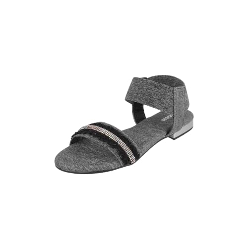 Image of Mochi Women Denim Beaded Slingback Casual Sandals