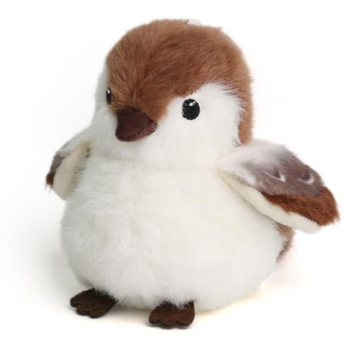 ABEARCAR Bird Stuffed Animal Realistic Cute Sparrow Bird Plush Backpack