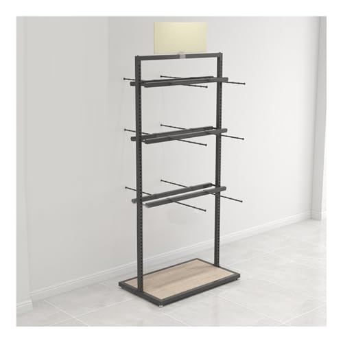 XLTFUC Lingerie Display Rack, Freestanding Clothing Store Boutique Retail Lingerie Hanger Metal Large Double-sided Hanger, Suitable For Scarves, Socks, Gloves(Black,135x100x40cm)