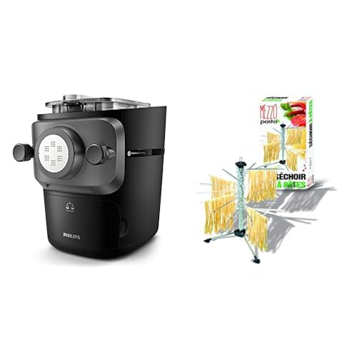 Philips Machine À Pâtes Series 7000 - Technologie ProExtrude, Pesée Automatique, Entièrement Automatique, 8 Disques De Mise En Forme, Noir (HR2665/93) & Ard'time - Séchoir à pâtes