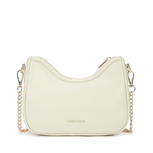 Image of Fastrack QuiltCrush Sling | Faux-Leather Women's Sling Bag| Detachable Chain Strap, Gold Hardware, Internal Pockets & Zipper Closure