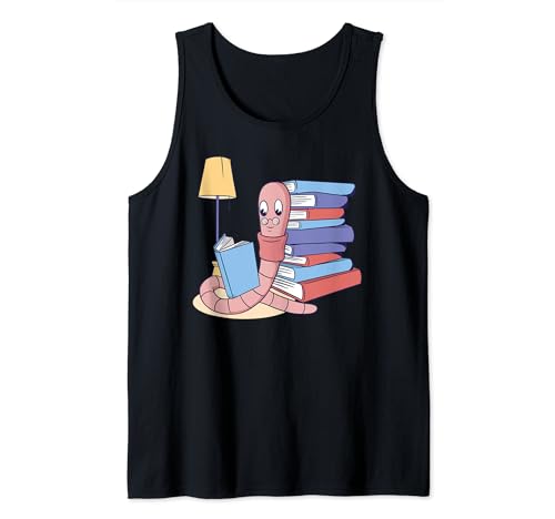 Divertente Library Worm legge libro fumetto per uomini donne bambini Canotta
