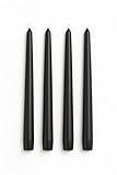 Dinil Black Taper Candles – 10 Inch Tapered Candles Set of 4 – Unscented Dripless Taper Candles – Decorative Long Candlesticks for Decoration, Festival, Dinner, Party – Long Burning Time – Black