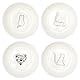 UOCAI 4PCS Katzennapf Flach Keramik Katzenteller Katzen Futternapf Napf Fressnapf Katze, Flacher Katzennäpfe Katzenschüssel Katzen Näpfe Napfset Teller Flache Futterschale Keramiknapf Katzenfressnapf