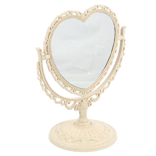 Espejo vintage de maquillaje de mesa giratorio Beige miniatura 1