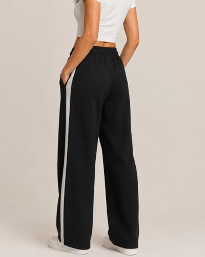 Image of Stylbase Women's Wide Leg Combo Track Pants - Elastic Drawstring Waist - Soft Breathable Cotton Relaxed Fit Lounge & Travel Trousers for Women & Girls (Pack of 2)