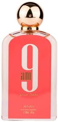 9 AM Pour FEMME - Eau de Parfum Afnan, 50ml | Floral Fragrance, Long-Lasting Scent, Women's Perfume, Rose Gold Cap, Coral Bottle Design