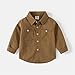 Toddler Baby Girls Boys Long Sleeve Woven Dress Shirt Kids Button-Down Shirt Solid Tops Kids Fall (A, 18-24 Months)