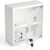 Floordirekt Medizinschrank Weiß 30x30cm - 2 Fächer...