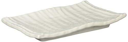 山下工芸 白釉焼物皿 13×21×2.5cm 11165080