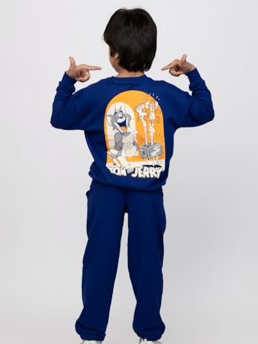 Image of Nap Chief Kids Cotton Official Tom & Jerry Printed Co ord set for Boys & Girls, Sweatshirt and Joggers Clothing Set for Casual Wear