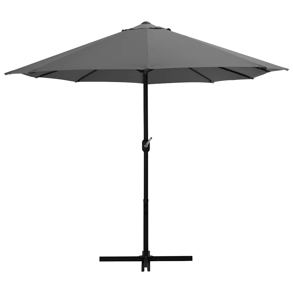 Ombrellone doppio con palo in alluminio, 460 x 270 cm, antracite | Grande ombra per giardino e terrazza con stabile base a croce, manovella scorrevole e protezione UV.