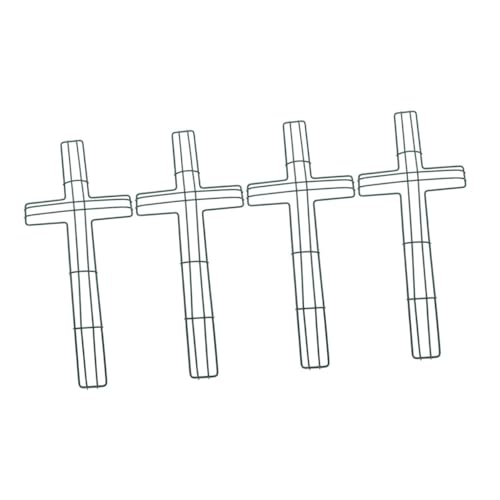 PRETYZOOM 4pcs Cross Metal Wreath Frame for Flower Arranging Wall Mounted Decoration for Christmas and Halloween Festivities Smooth and Easy to Clean Metal Wire Design
