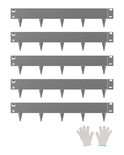 VEVOR Borde de Acero Galvanizado para Paisajismo, 990x181x1,5 mm, 5 Piezas de Borde de Metal Resistente a la Oxidación con Dientes Afilados, Divisor de Camino para Parterres de Flores, Gris Oscuro