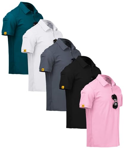 ZITY 5 Pack Mens Polo Shirt Short Sleeve Sports Golf ...