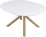 YLXD Muebles De Mesa De Café óvalo Blanco Mesa De Café Mesa De Comedor Extensible
