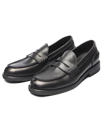 Loafers for Men - Penny Loafers in Genuine Leather | Split Toe Dress Shoes with Coin Slot Detail 1107-43