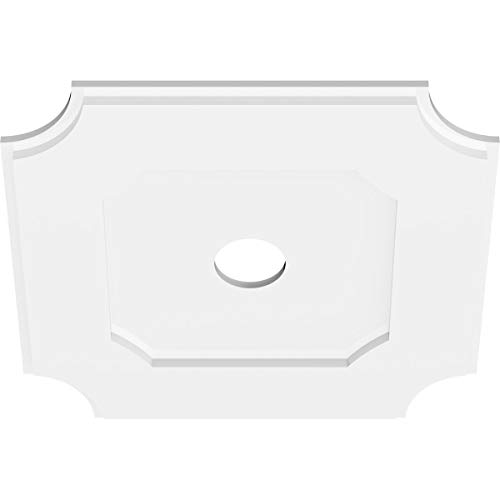 Image of Ekena Millwork CMP20LE-03000 Locke Architectural Grade PVC Contemporary Urethane Ceiling Medallions 20 inchOD x 3 inchID x 12 inchC x 1 inchP