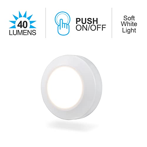 Ge Led Mini Touch Light, 1 Pack, Battery Operated, Tap Light, Push Light, Stick On Lights, Wireless Lights, Portable, Under Cabinet Lighting, Ideal For Kitchen Under Cabinet, Closet, And More, 55219 #TOP1