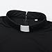 ANDHOM Clergy Shirt for Women Church Clerical Shirts Priest Clergy Attire Thickening Line Hem Long Sleeve Blouse Top Black