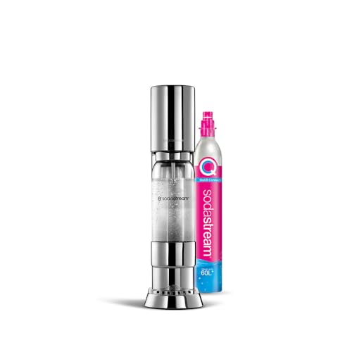 sodastream Ensō – Machine à eau pétillante avec système CO₂ Quick Connect, cylindre de gaz 60L, 1 bouteille 1L sans BPA et chiffon de nettoyage inclus, finition...