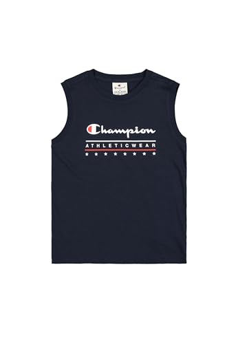 Champion Legacy Boy   Graphic Sleeveless Crewneck T Shirt with Large Logo, Camiseta de Tirantes Anchos Niños, Blue (BS501),
