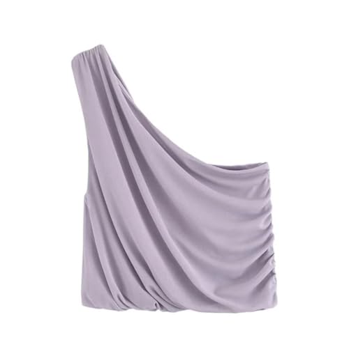 Jupe midi taille haute et haut asymétrique drapé ensemble chic - 5