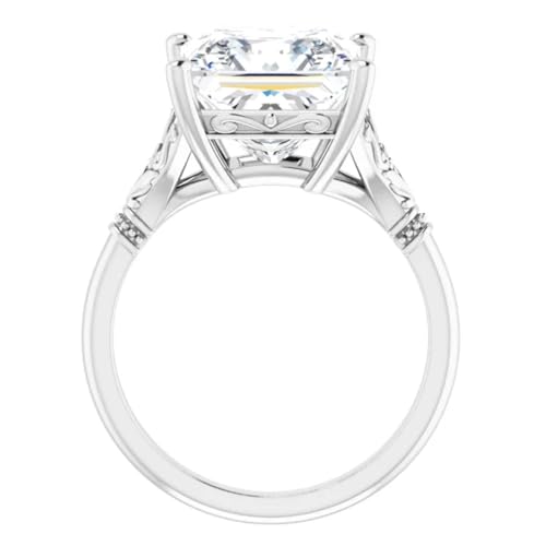 Princess Cut Lab Diamond Engagement Ring 4 Carat4