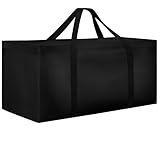 Dokon Bolsa Almacenamiento Cojines Jardín Impermeable Bolsa de Almacenamiento para árbol de Navidad Anti-UV Tela Oxford Resistente Funda de Cojín para Exterior (125x40x55cm) - Negro