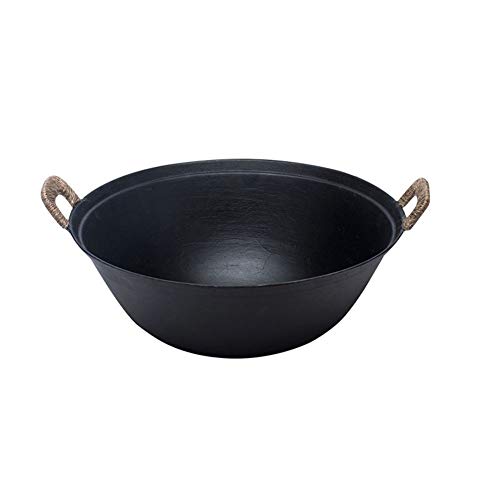 Wok sin tapa antiadherente de hierro 36 cm negro