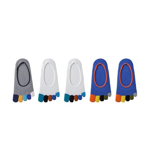 svlftecon Unisex Toe Socks No Show Five Finger Socks for Summer Silicone Non-Slip Series 4