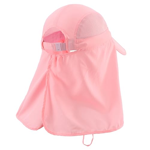 Image of Connectyle Men's Foldable Baseball Sun Cap with Removable Face Mask Neck Flap Cover UPF 50+ Sun Protection Fishing Hiking Hat