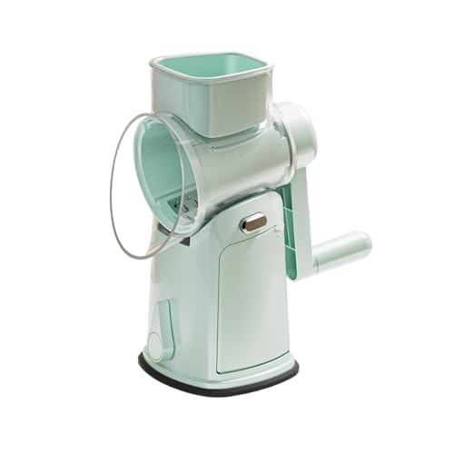 Eiuuioj多機能手回し野菜カッター、便利なシュレッダー&スライサー、キッチンナッツグラインダー (ミントグリーン,6枚刃)