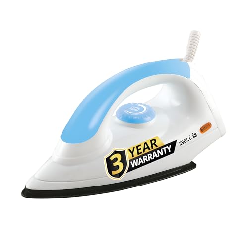 IBELL MAGIC 1000 Watts Dry Iron for Clothes with 3 Years Warranty, Non-Stick Soleplate, Adjustable Temperature Control, Shock Proof Body, Pilot Lamp I