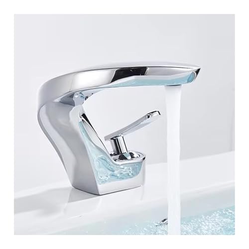 Mitigeur de salle de bain moderne à poignée unique, robinet de vanité au design noble durable
