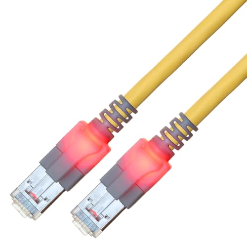 SACON Câble patch RJ45 CAT.6 S/FTP Identification lumineuse LSOH Jaune 2 m