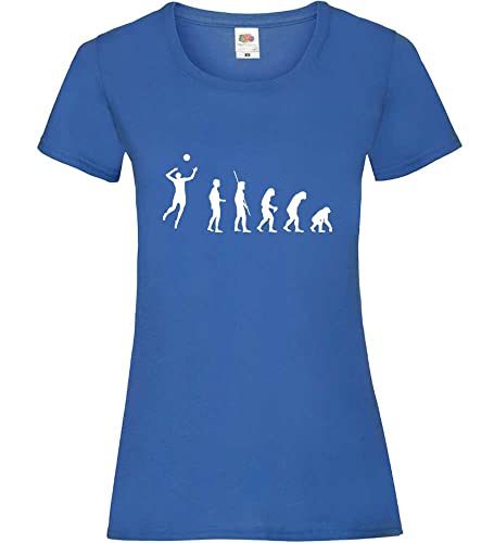 T-shirt volleyball bleu roi vêtement sport femme XS idéal entraînement