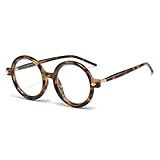 Gleyemor Retro Round Blue Light Glasses for Men Women 90s Vintage Costume Cosplay Eyeglasses (Tortoise Shell)