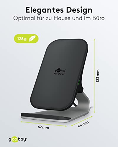 Goobay 52955 Wireless Charger 10W Qi Station de Charge Support de téléphone Portable/Chargeur de Table sans Fil/Station de Charge inductive Support de téléphone Portable Chargeur à Induction – Image 4