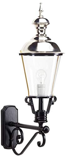 Casa Padrino Art Nouveau Exterior Wall Light 27 x 46 x H. 83 cm Handcrafted Baroque & Art Nouveau Balcony Garden Terraces Outdoor Lighting, Color:black/silver