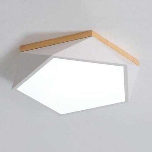 Luminaire LED géométrique bois macaron plafonnier chambre salon moderne