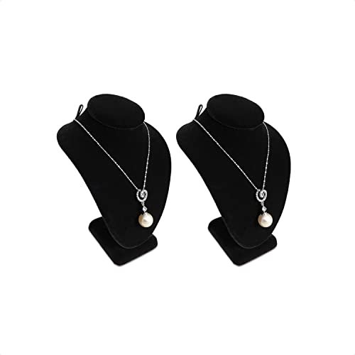 MOOCA 2 Pcs Set Small Necklace Chain Jewelry Bust Display Holder Stand, Velvet Necklaces Display Necklace Mannequin, Necklace Bust, Jewelry Bust Stand 6.2