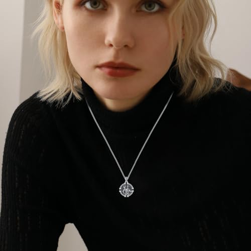 Poseidon Necklace for Men 925 Sterling Silver Poseidon Trident Pendant Necklace Amulet Medal Pendant Trident Protection Jewelry Gifts for Men Women4