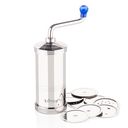Image of Rajwadi Stainless Steel Sev Sancha Machine /sevga /Muruku Maker with 6 Jali, Kitchen Tools of Namkeen and Snacks Maker (Deluxe)