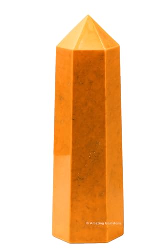 Image of Amazing Gemstone Large Yellow Jasper Crystal Towers ~ Natural Healing Crystal Point Obelisk for Reiki Healing and Crystal Grid (5.5 inch to 6 inch INCH)