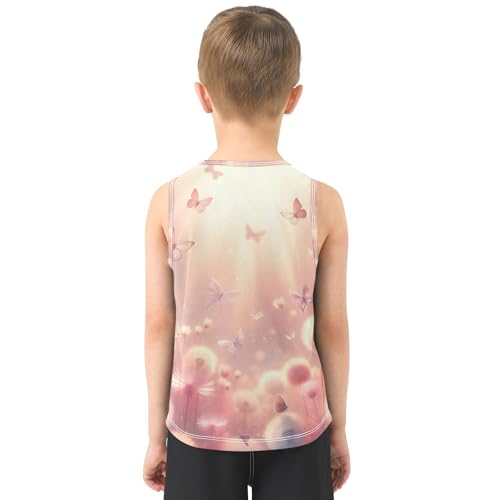 susiyo Dandelion Field and Butterfly Boys Sleeveless Tank Top Girls Athletic T Shirt3